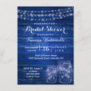 Invitation Rustic Mason Jars Soirée Fête des mariées Mariage