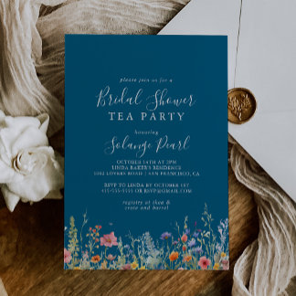 Invitation Rustic Meadow Botanical Bridal Shower Tea Party