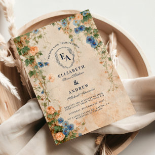 Invitation Rustic Morning Glory Garden Mariage
