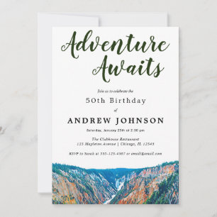 Invitation Rustic Mountain Adventure attend la fête d'anniver