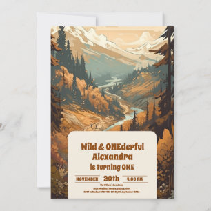 Invitation Rustic Mountain Forest À feuillage persistant 1er 