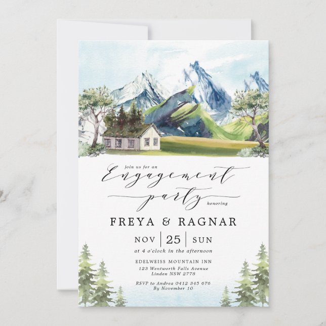 Invitation Rustic Mountain Forest Adventure Party (Devant)