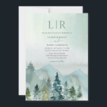 Invitation Rustic Mountain Forest Evergreen Tree Wedding<br><div class="desc">Aquarelle Russe Mountain Forest À feuillage persistant Tree Faire-part de mariage</div>