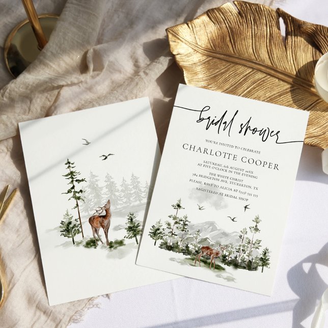 Invitation Rustic Mountain Forest Outdoor Bridal Shower (Créateur téléchargé)