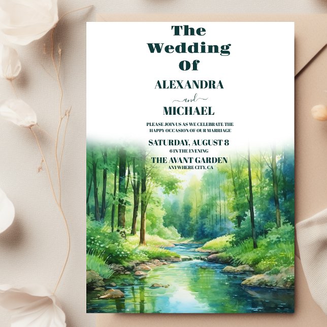 Invitation Rustic Mountain Mariage forestier (Créateur téléchargé)