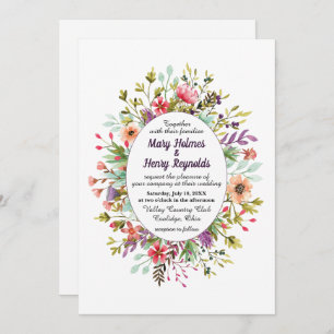 Invitation Rustic Mountain Meadow Fleur sauvage Mariage