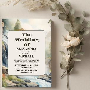Invitation Rustic Mountain Waterfall Boho Mariage