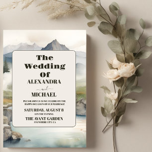 Invitation Rustic Mountain Waterfall Boho Mariage