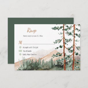 Invitation Rustic Mountains Forest Pine Spruce Trees Mariage