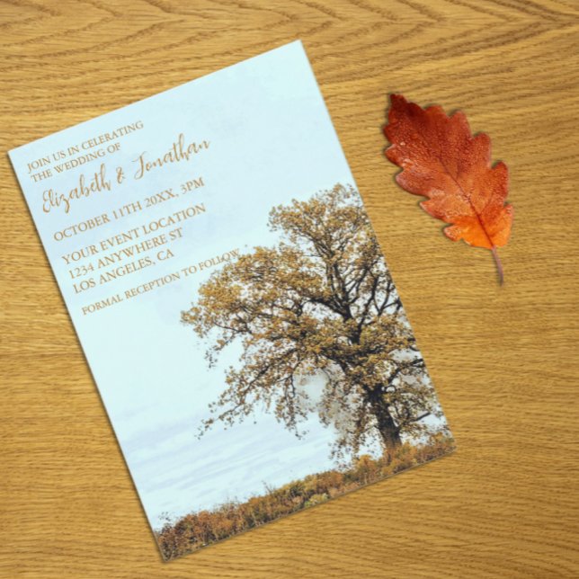 Invitation Rustic Oak Tree Autumn Wedding (Créateur téléchargé)