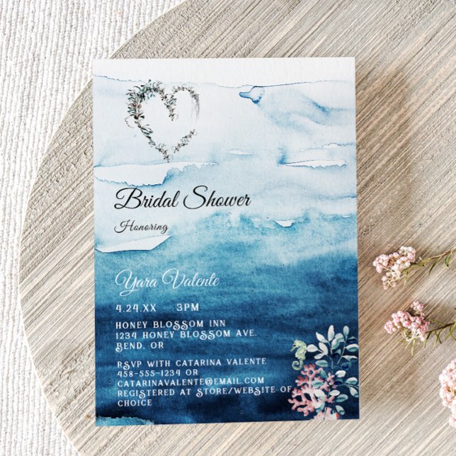 Invitation Rustic Ocean Bridal Showback (Créateur téléchargé)