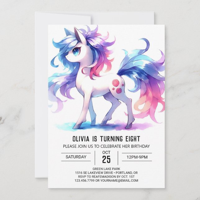 Invitation Rustic Online Horse Anniversaire (Devant)