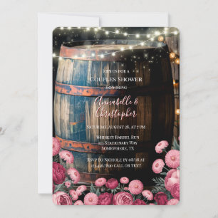Invitation Rustic Outdoor Whiskey Barrel Couples Douche