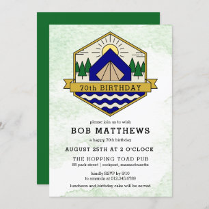 Invitation Rustic Outdoorsman 70e anniversaire de fête Invita