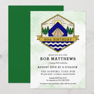 Invitation Rustic Outdoorsman 90e anniversaire de fête Invita