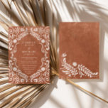 Invitation Rustic Papel Picado Mariage mexicain<br><div class="desc">Célébrez votre amour avec ce faire-part de mariage mexicain rustique aux tonalités de terre cuite vibrantes et aux détails charmantes de picado papel,  parfait pour une fête animée! Objets correspondants dans notre magasin Cava Party Designs.</div>