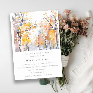 Invitation Rustic Pastel Automne Automne Fiançailles Paysage 