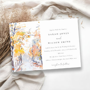 Invitation Rustic Pastel Automne Automne Mariage Paysage d'au
