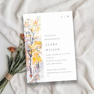 Invitation Rustic Pastel Automne Fête des mariées Paysage Aut