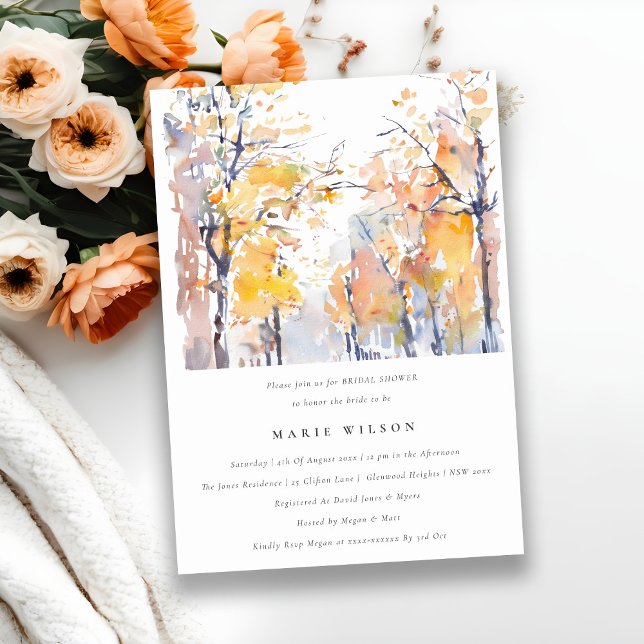 Invitation Rustic Pastel Automne Fête des mariées Paysage Aut (Créateur téléchargé)