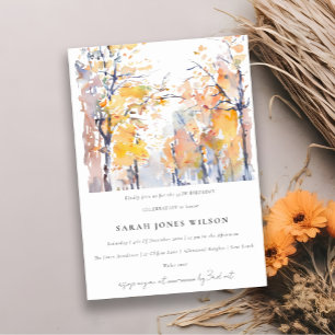 Invitation Rustic Pastel Automne Paysage Automne Anniversaire