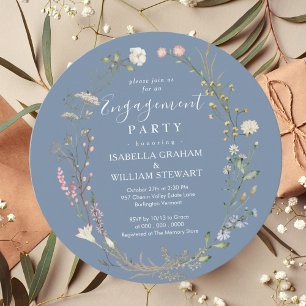 Invitation Rustic Periwinkle Boho Fleur sauvage