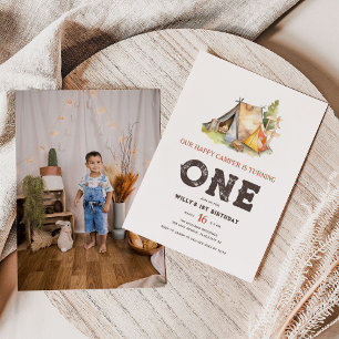 Invitation Rustic Photo Un Joyeux Camper Anniversaire