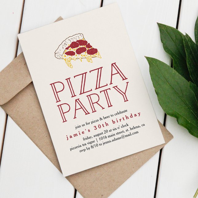 Invitation Rustic Pizza Party (Créateur téléchargé)