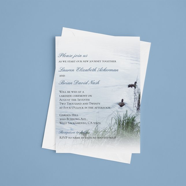 Invitation © Rustic Pristine Lakeside Mariage Personnalisé (Créateur téléchargé)
