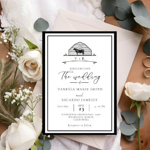 Invitation Rustic Ranch Western Country Cowboy Mariage