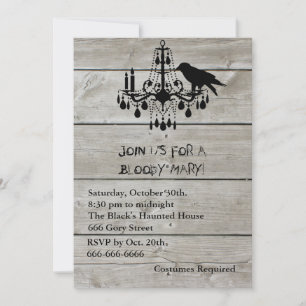Invitation Rustic Raven Halloween