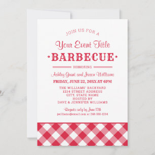 Invitation Rustic Red Custom Jardin Barbecue Party