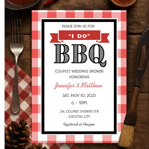 Invitation Rustic Red En vichy Je fais BBQ Mariage Couples Do