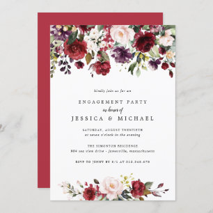 Invitation Rustic Red Floral