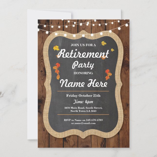 Invitation Rustic Retraite Wood (Devant)