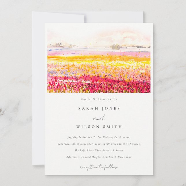 Invitation Rustic Spring Campagne Floral Paysage Mariage (Devant)