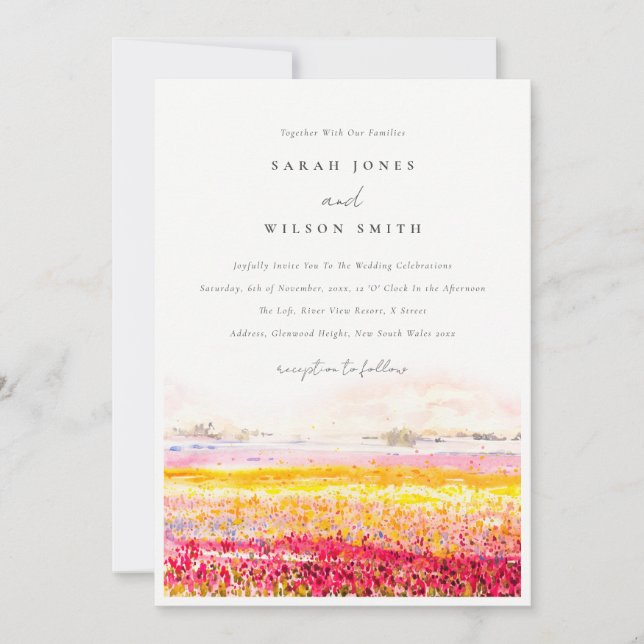 Invitation Rustic Spring Campagne Floral Paysage Mariage (Devant)