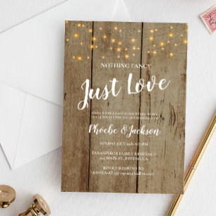 Invitation Rustic String Lights Mariage Elopement Party