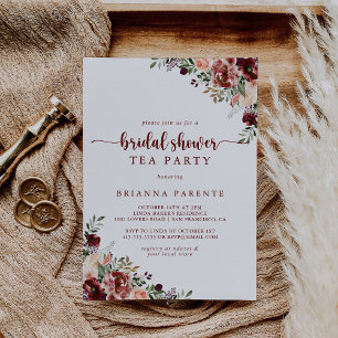 Invitation Rustic Summer Floral Fête des mariées Tea Party