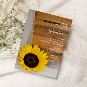Invitation Rustic Sunflower Veil Fête des mariées de campagne