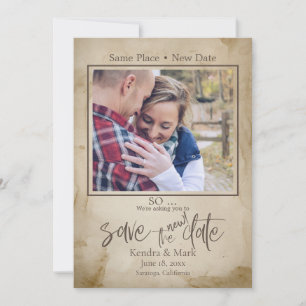 Invitation Rustic Tea Stain Your Photo Enregistrer la NOUVELL