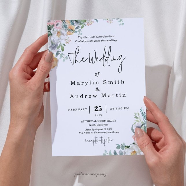 Invitation Rustic Terracotta and Orange Autumn Floral wedding (Rustic Terracotta and Orange Autumn Floral wedding Invitation)