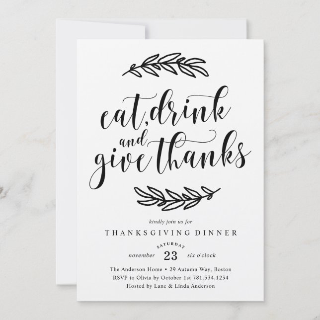 Invitation Rustic Thanksgiving (Devant)