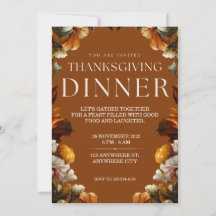 Invitation Rustic Thanksgiving Diner