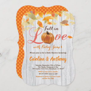 Invitation Rustic tombe dans l'invitation baby shower d'amour