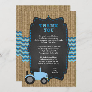 Invitation Rustic Tractor BOY Baby shower Merci Invitatiatiat