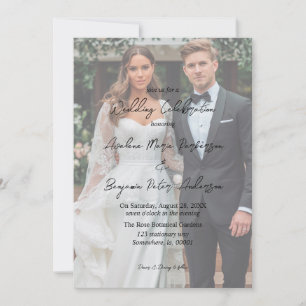 Invitation Rustic Tree Bark Heart Gradient Photo Mariage