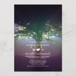Invitation Rustic Tree String Lights Jardin Mariages Invitati