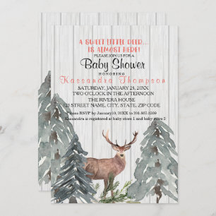 Invitation Rustic Un Petit Cerf Est Presque Là Baby shower