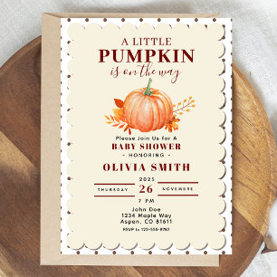 Invitation Rustic un petit Citrouille point de Baby shower d'